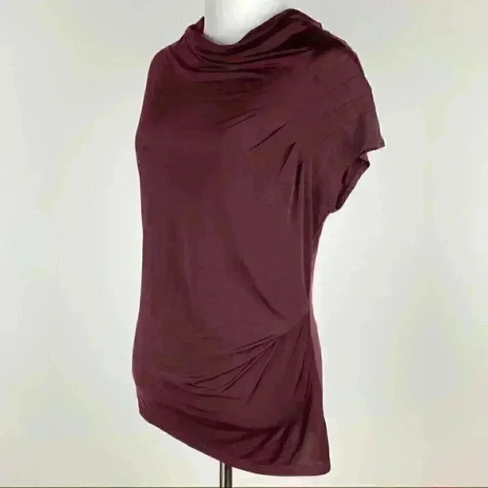 Worthington stretch top size S purple cowl neck